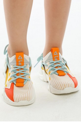 Çocuk Spor Ayakkabı Renkli Şık Sneaker Ayda Beyaz