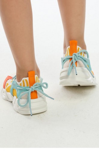 Çocuk Spor Ayakkabı Renkli Şık Sneaker Ayda Beyaz