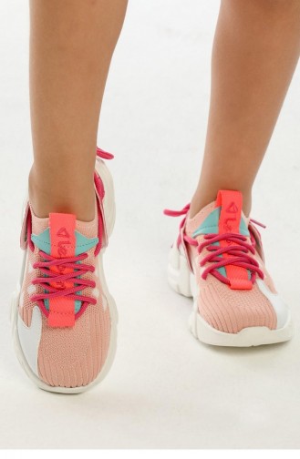 Çocuk Spor Ayakkabı Renkli Şık Sneaker Ayda Pudra