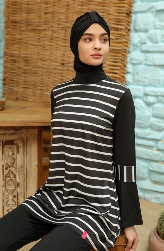 Maillot de Bain Hijab Noir 02152-01