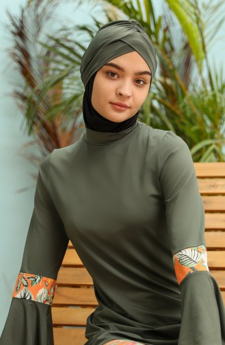 Khaki Hijab Badeanzug 02163-01