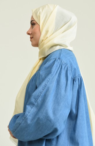 İpekli Vual Şal 147836-01 Ekru
