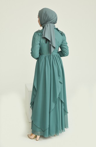 Powder Hijab Evening Dress 52807-01