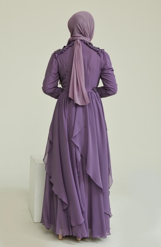 Violet Hijab Evening Dress 52807-03