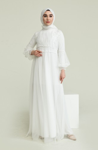 Habillé Hijab Blanc 5652-04