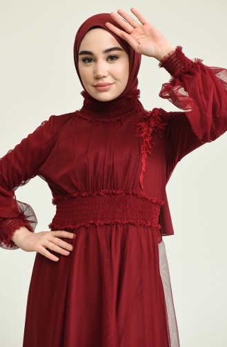 Claret red İslamitische Avondjurk 5652-07