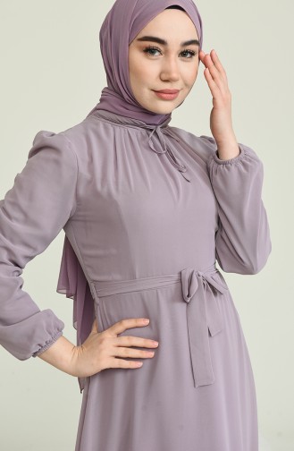Violet Hijab Evening Dress 5674-02