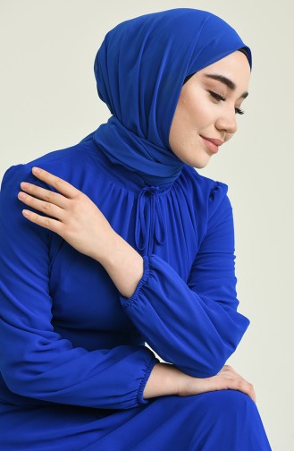 Saks-Blau Hijab-Abendkleider 5674-03