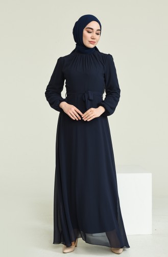 Habillé Hijab Bleu Marine 5674-08