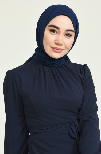 Dunkelblau Hijab-Abendkleider 5674-08