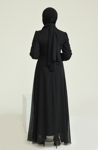 Schwarz Hijab-Abendkleider 5674-09