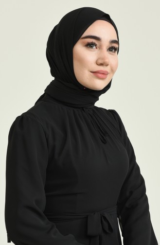 Schwarz Hijab-Abendkleider 5674-09