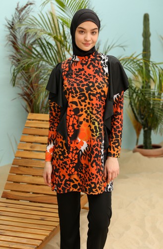 Maillot de Bain Hijab Orange 2228-01
