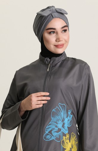 Rauchgrau Hijab Badeanzug 2663.Füme