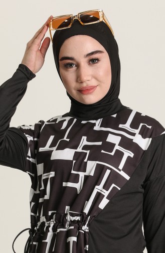 Maillot de Bain Hijab Noir 1938