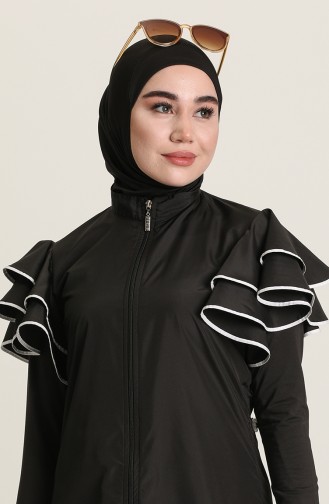 Schwarz Hijab Badeanzug 22423-01