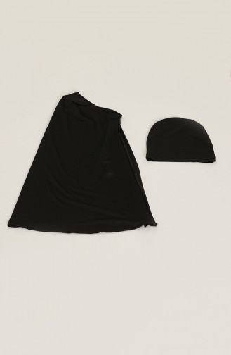 Schwarz Hijab Badeanzug 22423-01