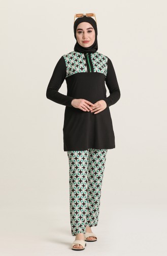 Grün Hijab Badeanzug 2210-01