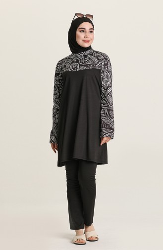Maillot de Bain Hijab Noir 2219-01