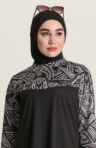 Maillot de Bain Hijab Noir 2219-01