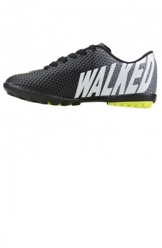 Walked 401 Hg Halısaha Erkek Çocuk Futbol Spor Ayakkabı Siyah Sarı