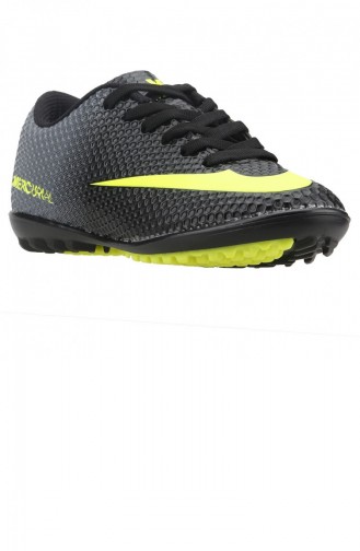 Walked 401 Hg Halısaha Erkek Çocuk Futbol Spor Ayakkabı Siyah Sarı