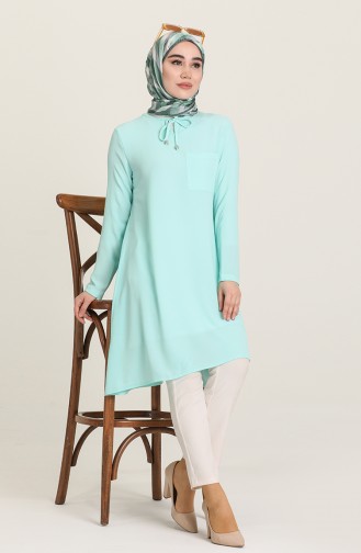 Minahill Pileli Tunik 228404-03 Mint Yeşili