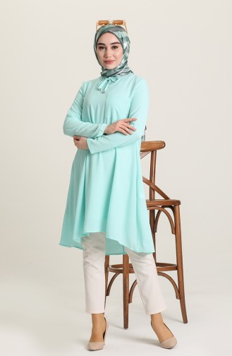 Minahill Pileli Tunik 228404-03 Mint Yeşili