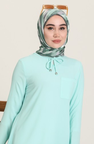 Minahill Pileli Tunik 228404-03 Mint Yeşili