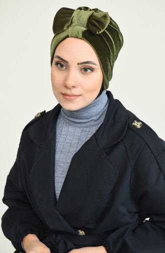 Bonnet Velours avec Noeud 0025-07 Khaki 0025-07