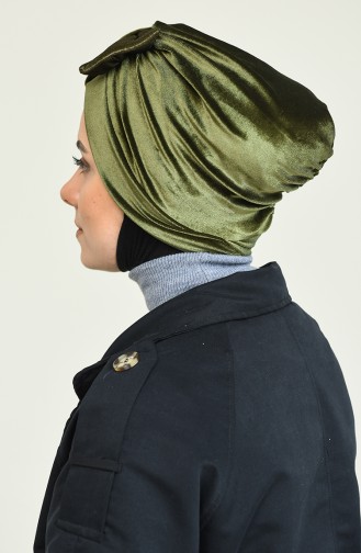 Bonnet Velours avec Noeud 0025-07 Khaki 0025-07