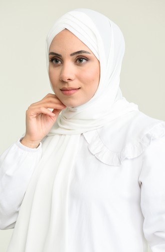 4 Draped Crepe Shawl 0024-04 Cream 0024-04