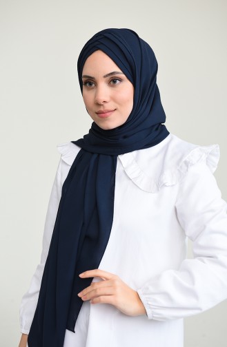 4 Draped Crepe Shawl 0024-20 Navy 0024-20