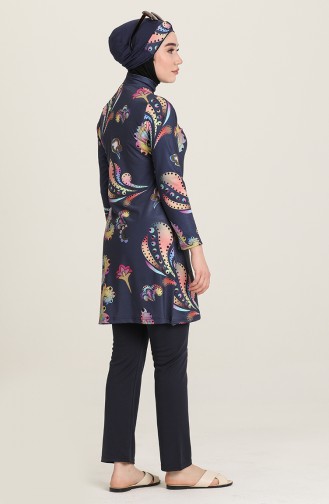 Dunkelblau Hijab Badeanzug 2916.Lacivert
