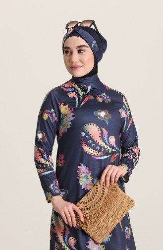 Dunkelblau Hijab Badeanzug 2916.Lacivert