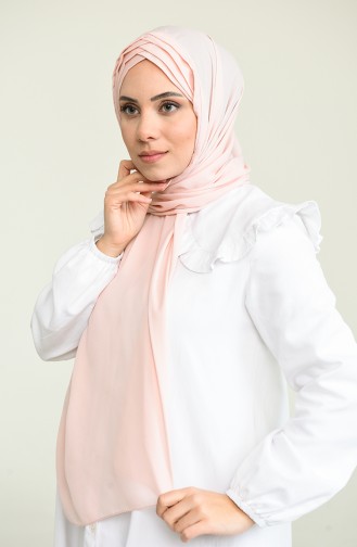 4 Draped Crepe Shawl 0024-01 Salmon 0024-01