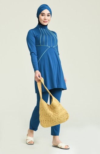 Oil Blue Swimsuit Hijab 1003-01