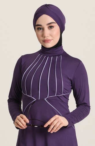 Lila Hijab Badeanzug 1003-03