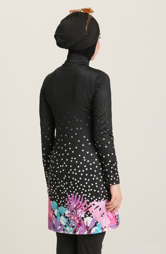 Schwarz Hijab Badeanzug 1005-01