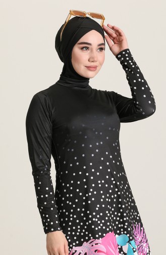 Schwarz Hijab Badeanzug 1005-01
