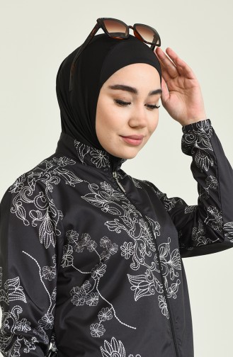 Schwarz Hijab Badeanzug 22235-01