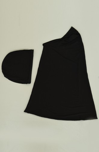 Schwarz Hijab Badeanzug 22659-01