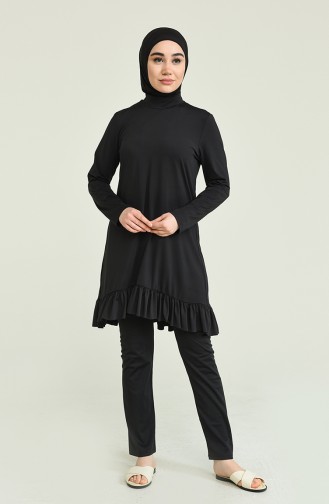 Maillot de Bain Hijab Noir 2218-01