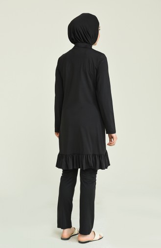 Maillot de Bain Hijab Noir 2218-01