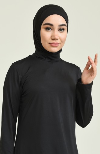 Maillot de Bain Hijab Noir 2218-01