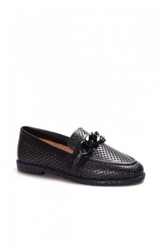 Black Women`s Flats 710ZA51050.Siyah