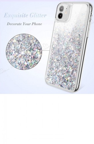İphone 11 Pro Simli Sulu Gold Rubber Kılıf