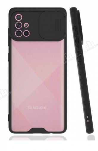 Lens Thin Samsung Galaxy A71 Kamera Korumalı Siyah Silikon Kılıf