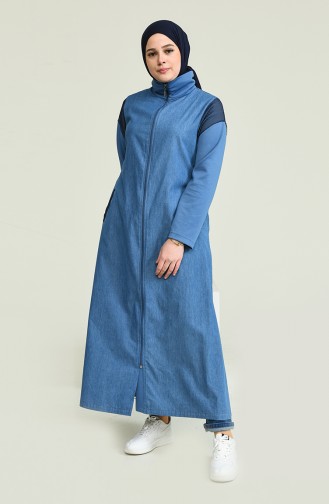 Jeansblau Trenchcoat 0495-01