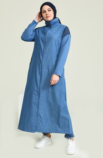 Jeansblau Trenchcoat 0495-01